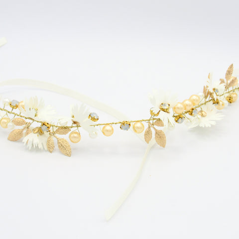 Flowers And Sparkles Golden Tiara