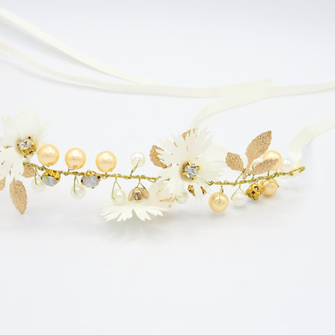 Flowers And Sparkles Golden Tiara