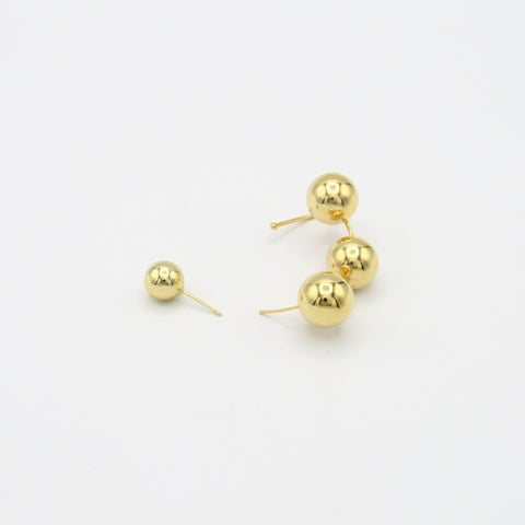 Spheres Golden Studs Earrings + Ear Cuff