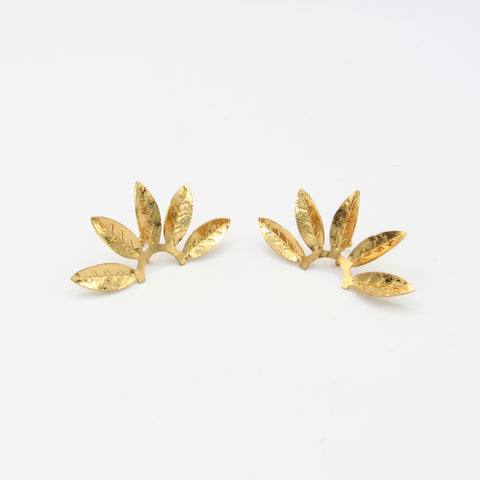 Leaves Fan Golden X2 Ear Cuff