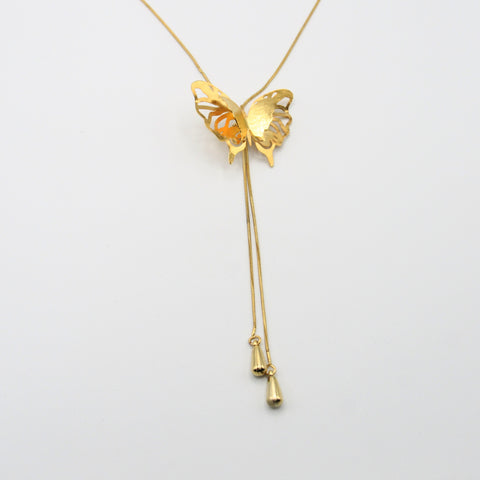 Adjustable Butterfly Musa Golden Necklace