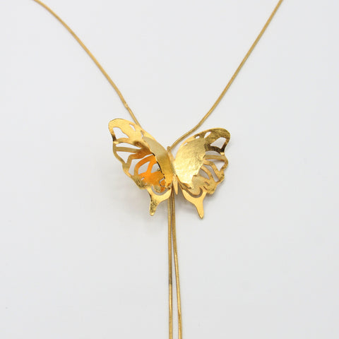 Adjustable Butterfly Musa Golden Necklace