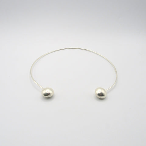 Ovals Silver-Tone Choker Necklace