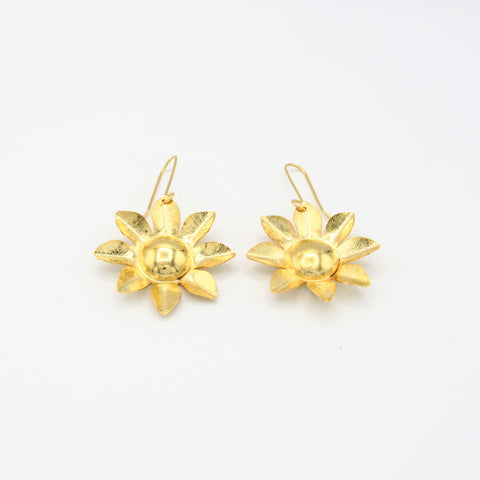 Flowers Musa Golden Drop Earrings