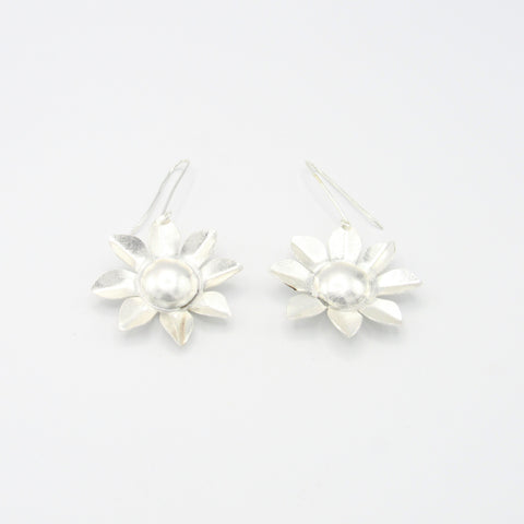 Flowers Musa Silver-Tone Drop Earrings