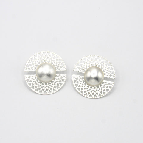 Seeds Studs Earrings Silver-Tone