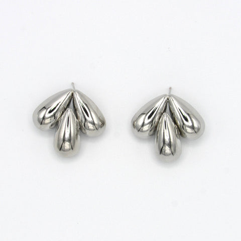 Drops Big Studs Earrings Silver-Tone