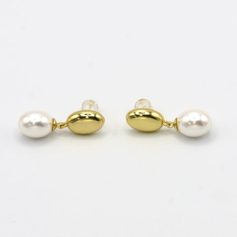 Pearls Big Stud Earrings Connection Golden