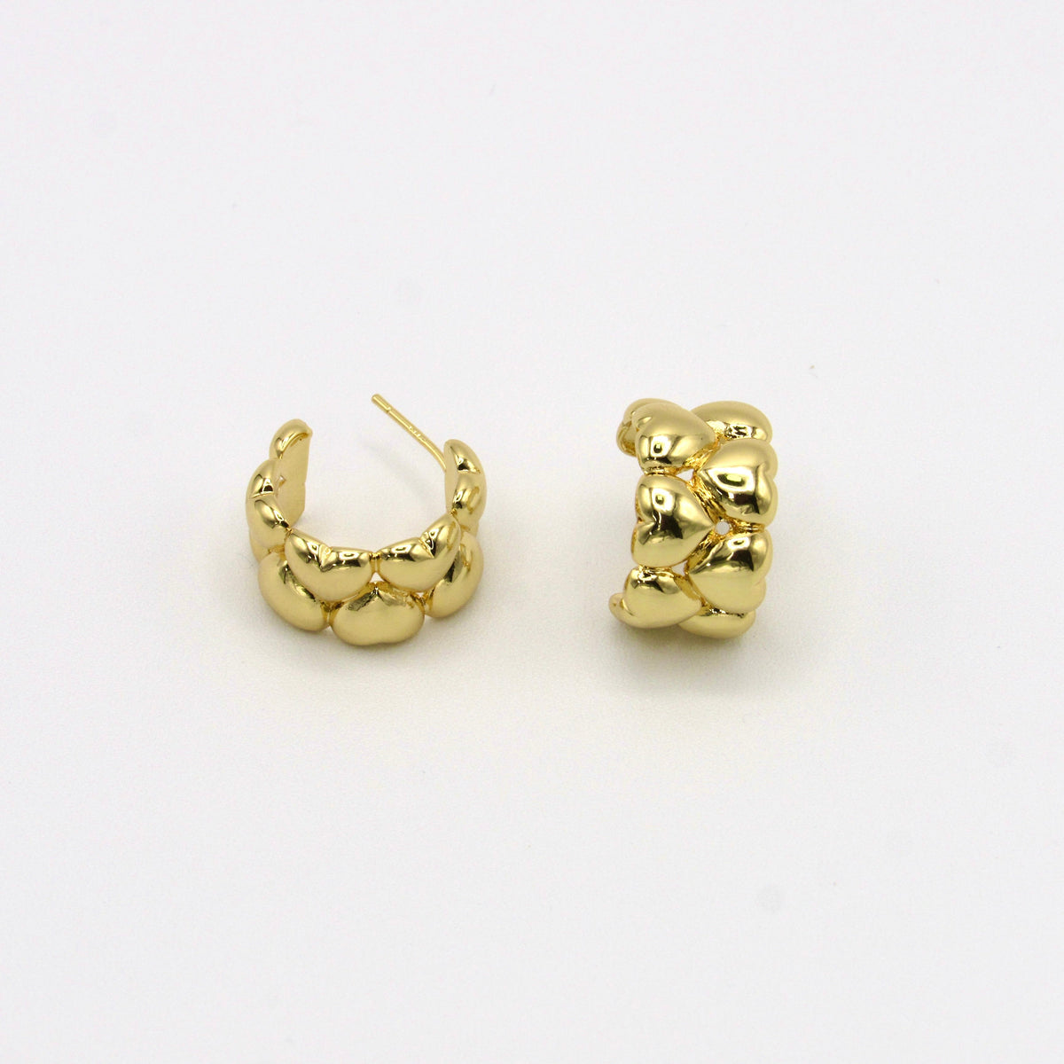 Hearts Hoops Earrings Connection Golden