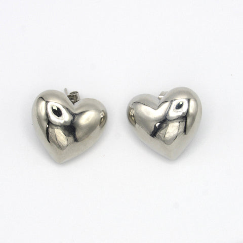 Hearts Big Studs Earrings Connection Silver-Tone