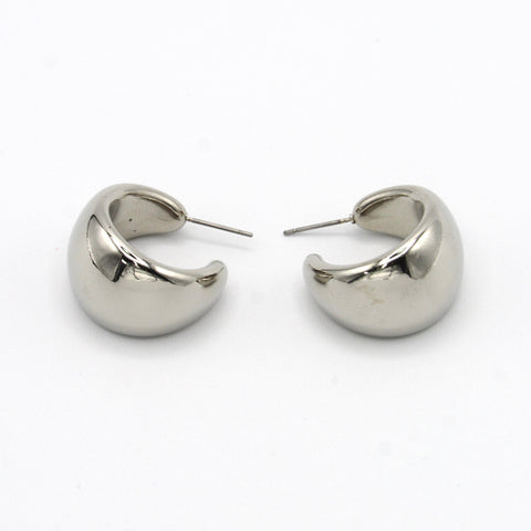 Hoops Earrings Connection Silver-Tone