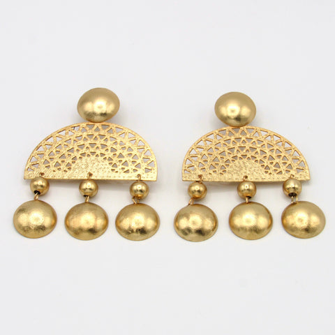 Spheres Fan Earrings Golden