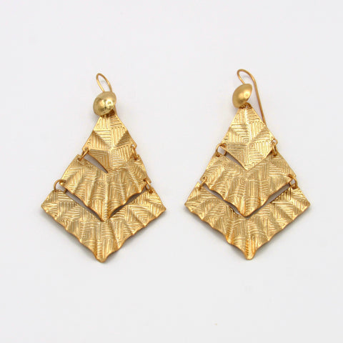 Triangle Fan Earrings Golden