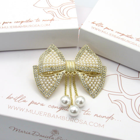 Bow Style Golden Hair Clip