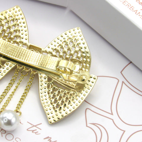 Bow Style Golden Hair Clip