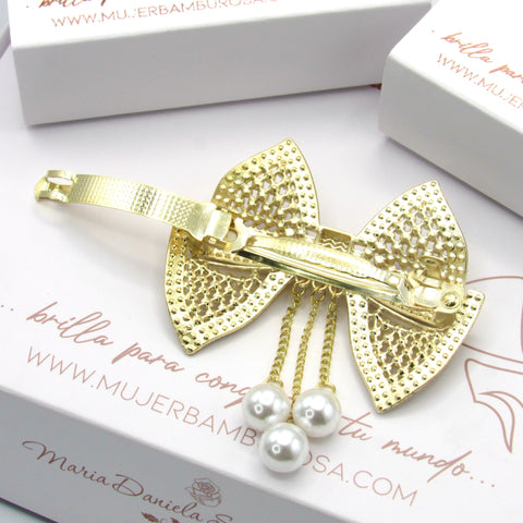 Bow Style Golden Hair Clip