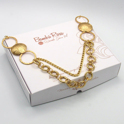 Big Articulated Spheres Golden Necklace