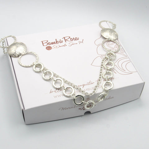 Big Articulated Spheres Silver-Tone Necklace