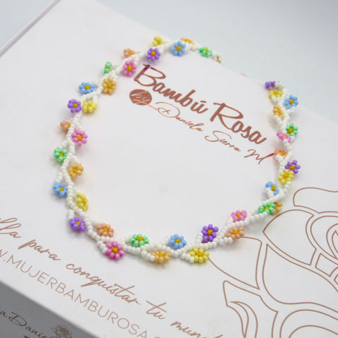 Flowers Choker Chain Multicolor