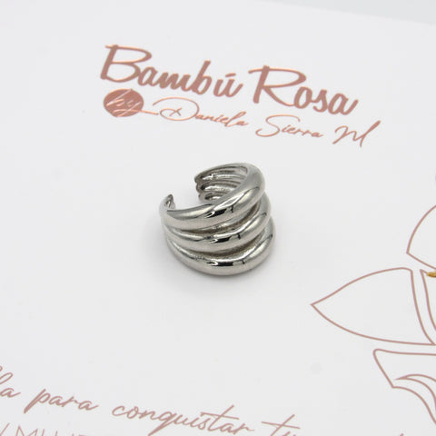 Big Lines Silver-Tone Ring