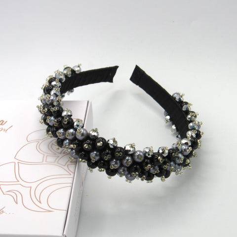 Flower Connection Black And Silver Headband