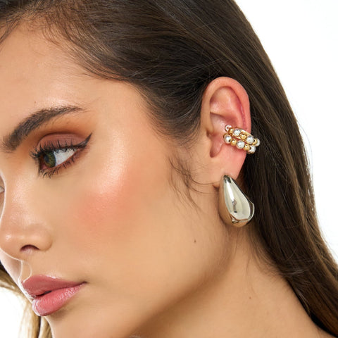 Irregular Silver-Tone Studs Earrings