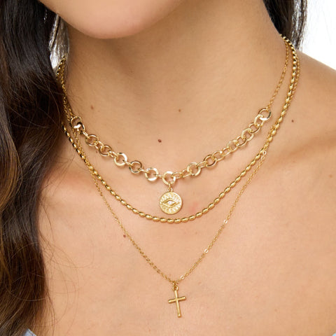 Cross Golden Chains Necklace