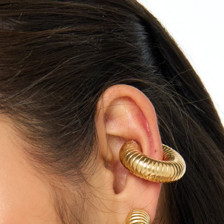 Spiral Golden Ear Cuff