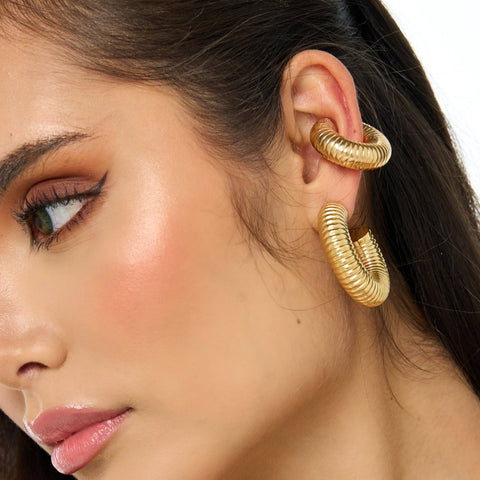 Spiral Golden Ear Cuff