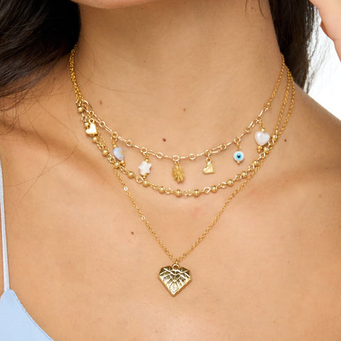 Heart Golden Chains Necklace