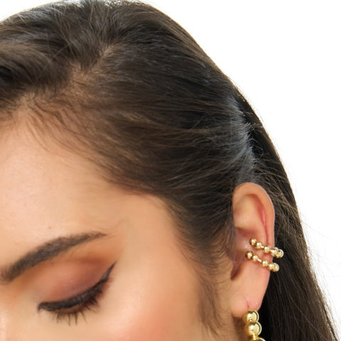 Spheres Golden Ear Cuff