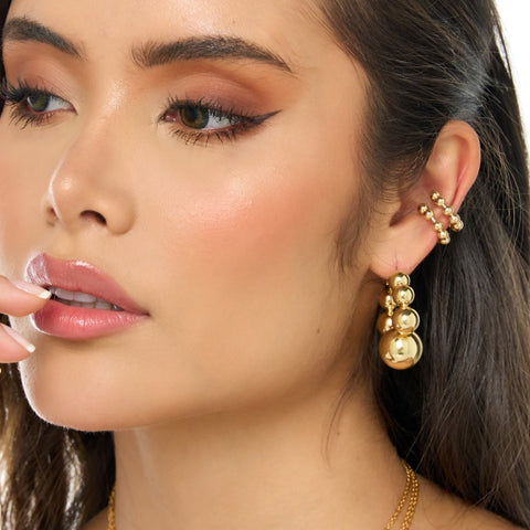 Spheres Golden Hoops Earrings