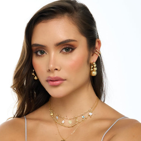 Spheres Golden Hoops Earrings