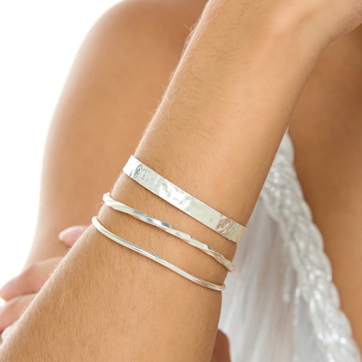 X3 Silver-Tone Bracelet Set