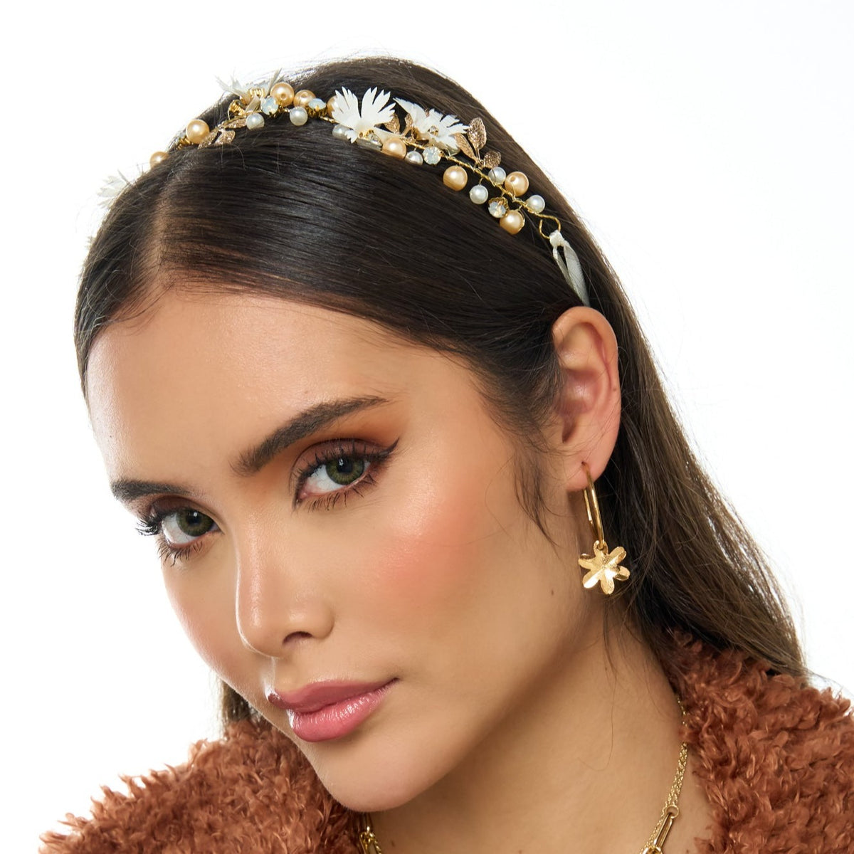 Flowers And Sparkles Golden Tiara