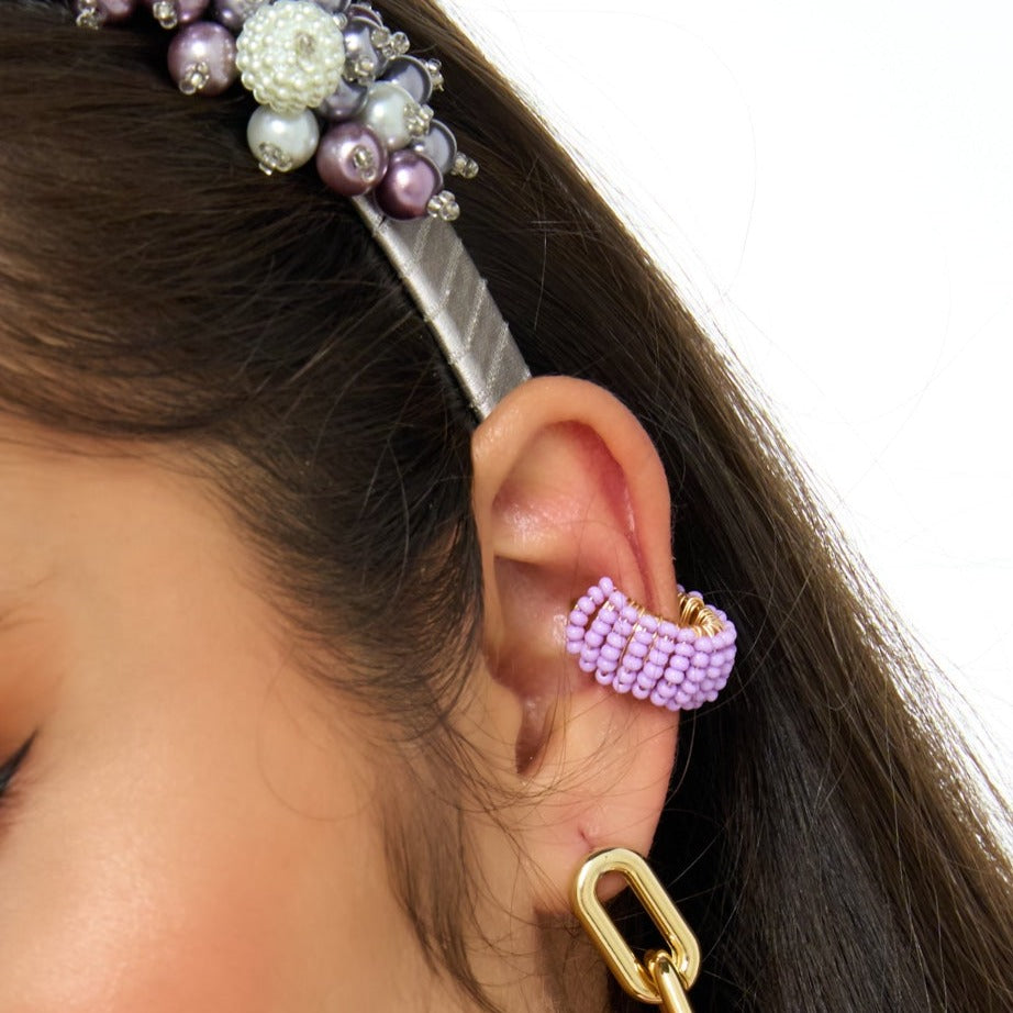 Woven Twisted Violet Ear Cuff