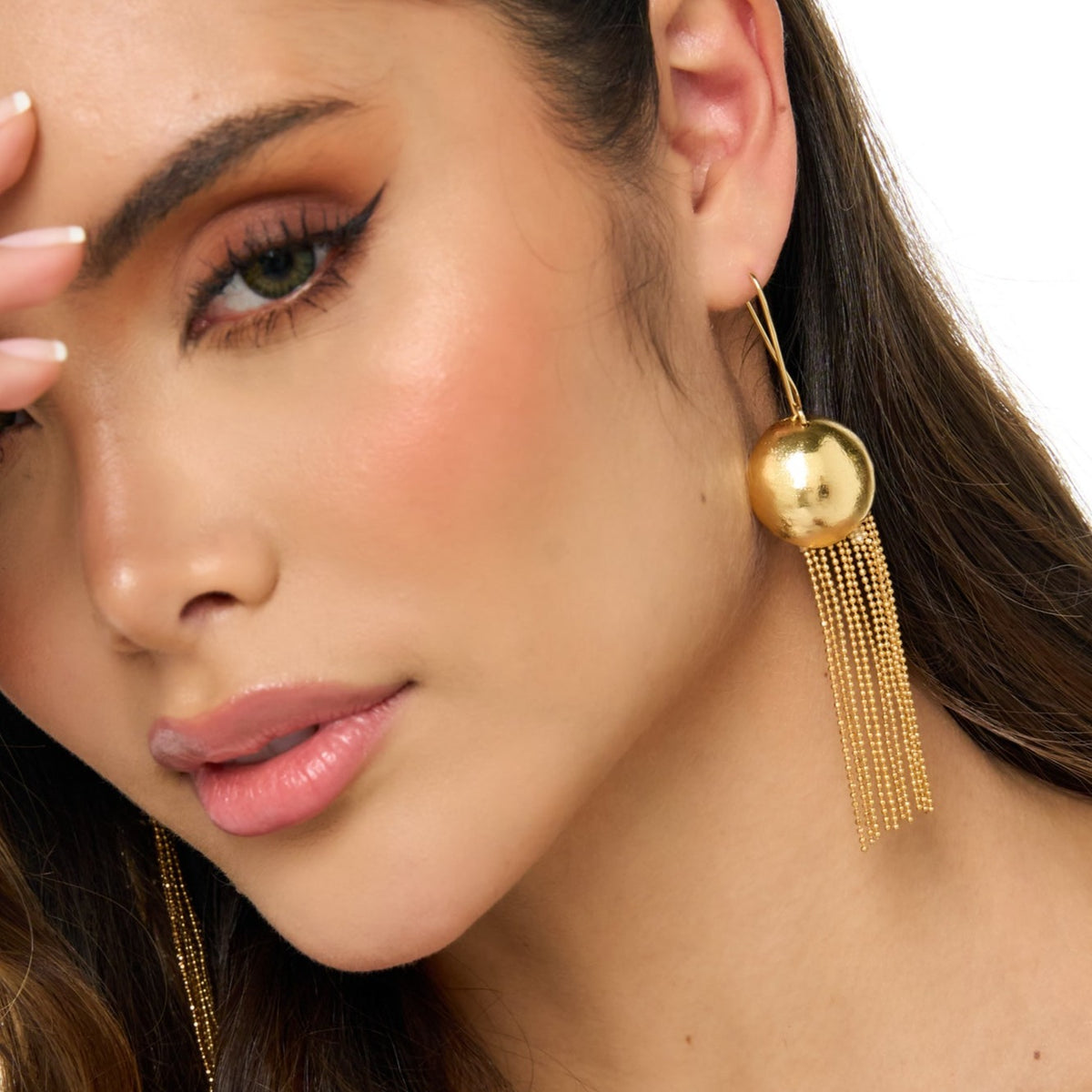 Ovals Musa Golden Drop Earrings