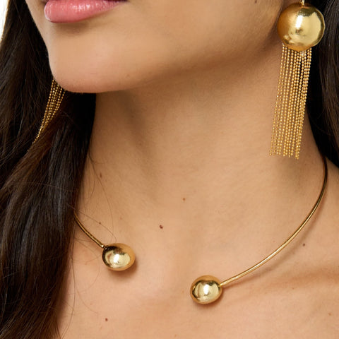 Ovals Golden Choker Necklace