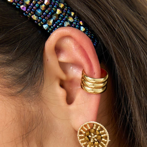 Lines Golden Ear Cuff