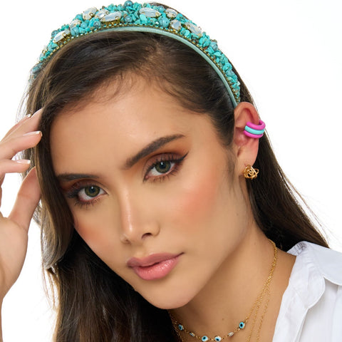 Stones And Crystals Turquoise Headband