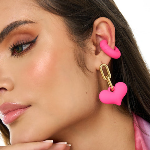 Heart Fuchsia Earrings