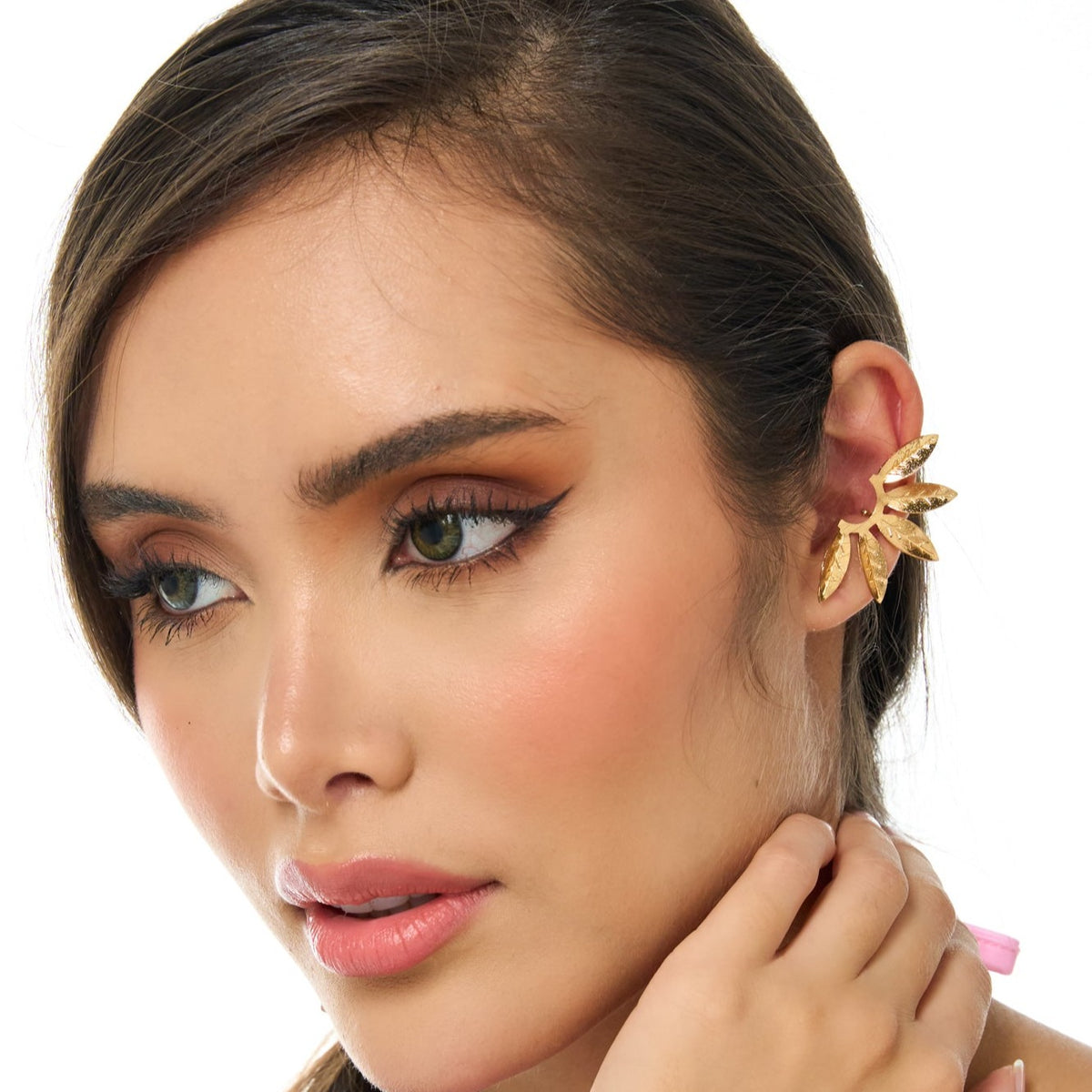 Leaves Fan Golden X2 Ear Cuff