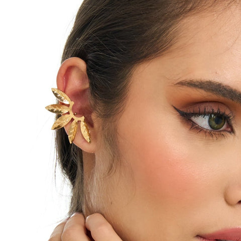 Leaves Fan Golden X2 Ear Cuff