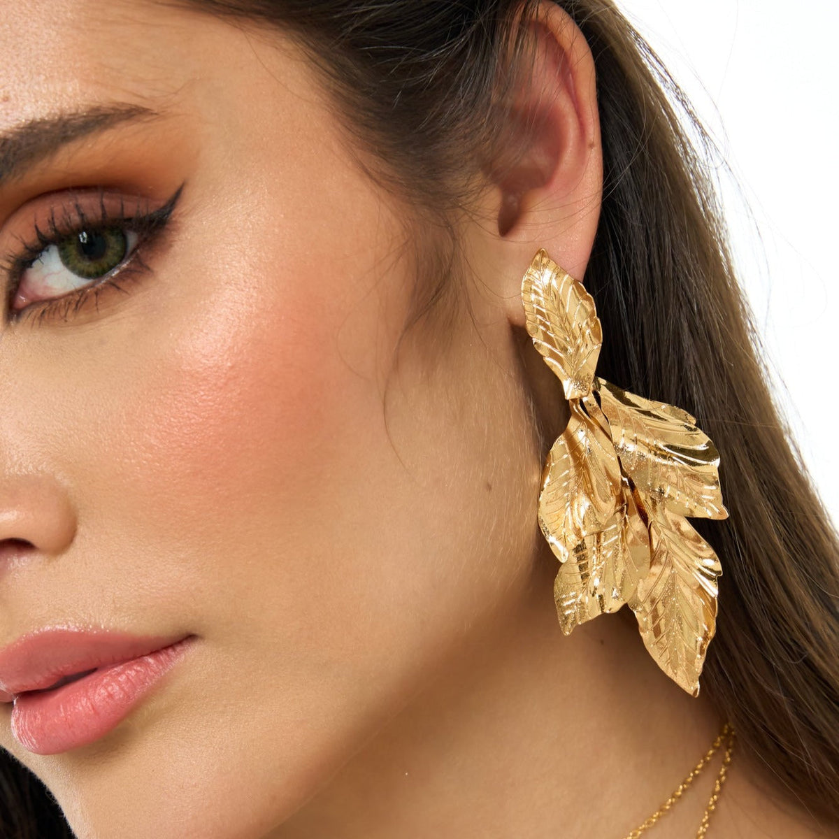 Summer leaf Golden Earrings