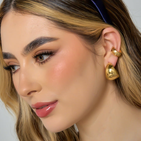 Hoops Earrings Connection Golden