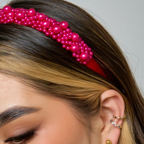 Multicolored Crystals X2 Ear Cuff Connection Golden