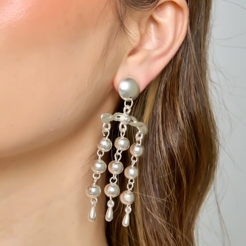 Chandeliers Earrings Connection Silver-Tone