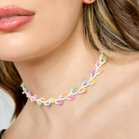 Flowers Choker Chain Multicolor