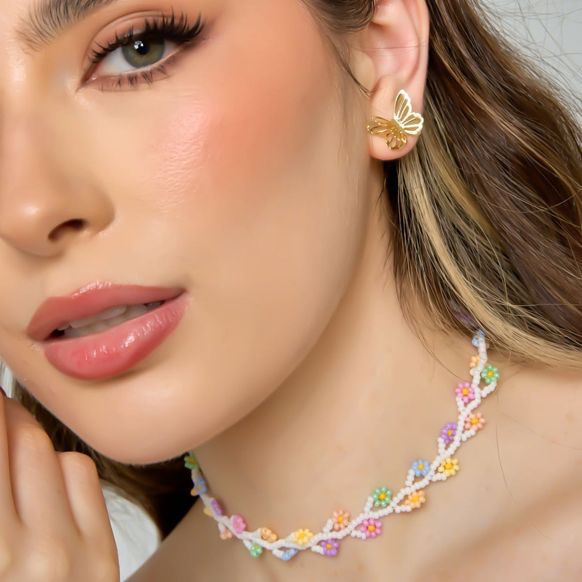 Flowers Choker Chain Multicolor