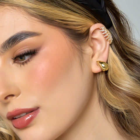 Crystals Ear Cuff Connection Golden